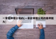 一家区块链公司的[一家区块链公司的盈利能力]