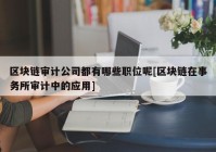 区块链审计公司都有哪些职位呢[区块链在事务所审计中的应用]